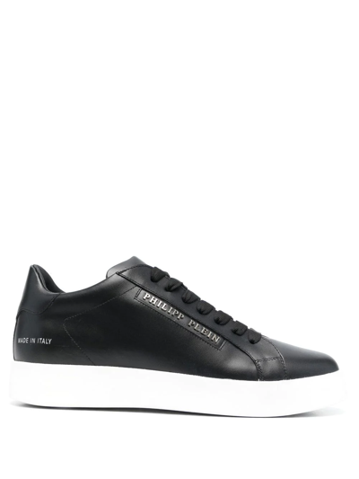 Philipp Plein Low-top Leather Sneakers In '02 Black'