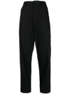 Y's High-waisted Cropped Trousers In Black