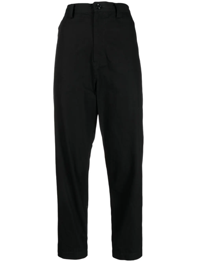 Y's High-waisted Cropped Trousers In Black