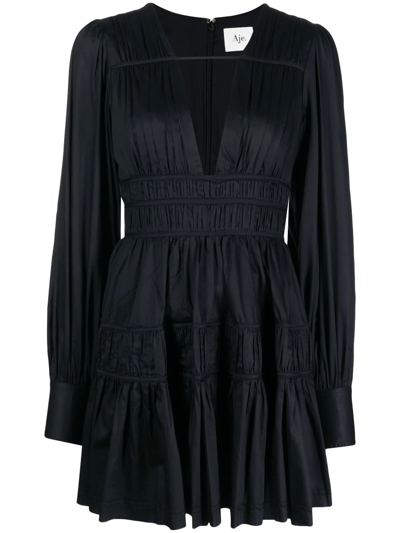 Aje V-neck Mini Dress In Black