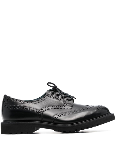 Tricker's Bourton Lace-up Leather Brogues In Black