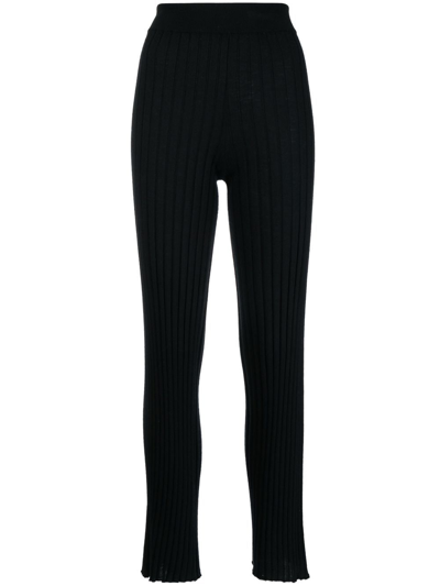 Lisa Yang High-waisted Straight-leg Trousers In Black