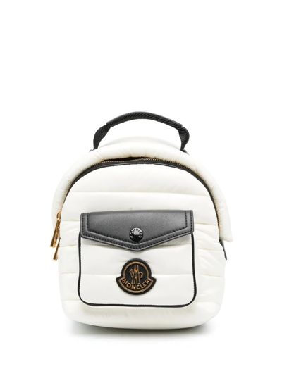 Moncler Padded Logo-patch Backpack In Weiss