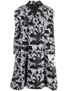 Comme Des Garçons Floral Jacquard Double-breasted Coat In Schwarz