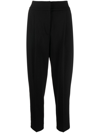 Le Tricot Perugia Cropped Tapered Trousers In Schwarz