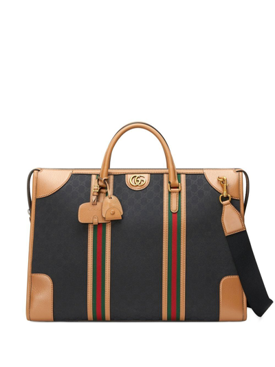Gucci Bauletto Gg Canvas Carry-on Bag In Black