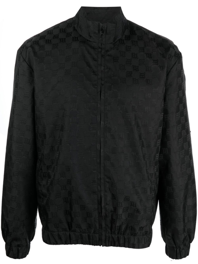 Misbhv Monogram-print Zip-up Sports Jacket In Black