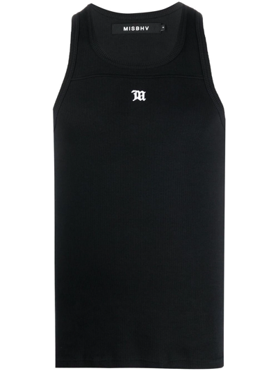 Misbhv The M Ribbed Cotton Tank Top In Black