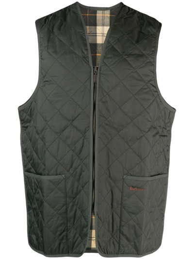 Barbour Zip-up Quilted Gilet In Green