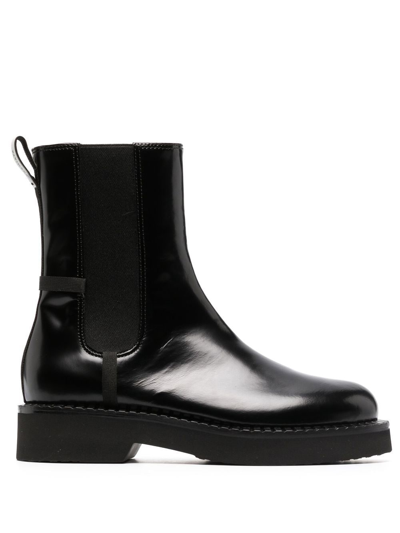 Premiata Patent Leather Ankle Boots In Black