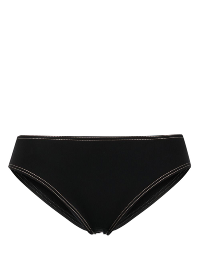 La Perla Tonal-stitched Bikini Bottoms In B010 Black