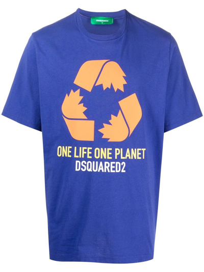Dsquared2 Graphic-print T-shirt In Blau