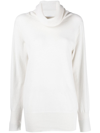 Malo Roll-neck Cashmere Jumper In Weiss