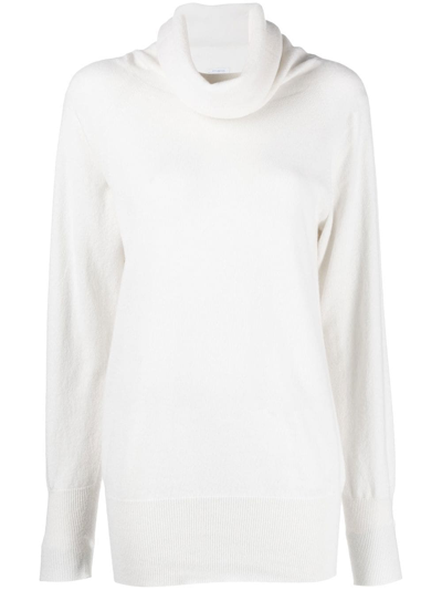 Malo Roll-neck Cashmere Jumper In Weiss