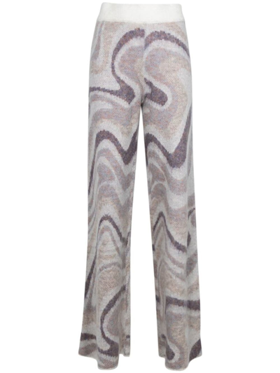 Twenty Montreal Spectrum Swirl-effect Wide-leg Trousers In White