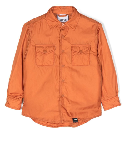 Aspesi Iconic Lightweight Shirt Jacket In Orange