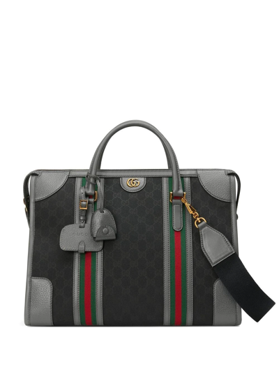 Gucci Medium Canvas Duffle Bag In Grey
