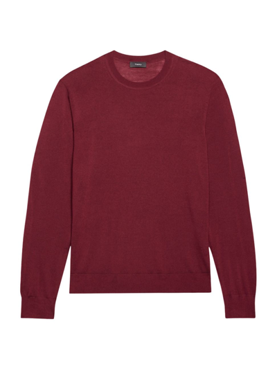 Theory Regal Wool Crewneck Sweater In Dark Pimento