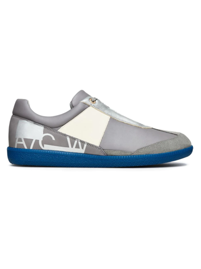 A-cold-wall* Shard Leather Track Sneakers In Mid Grey