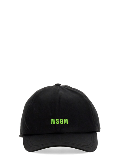 Msgm Baseball Cap In Black