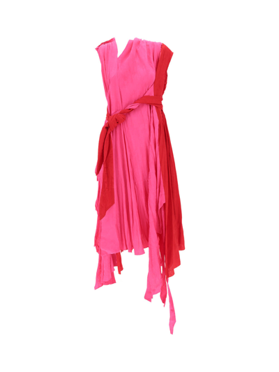 Balenciaga Asymmetric Dress In Pink
