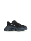 Balenciaga Men's Triple S Metallic Low Top Sneakers In Black