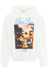 Blue Sky Inn Sunset Highway Hooded Cotton Sweatshirt In White