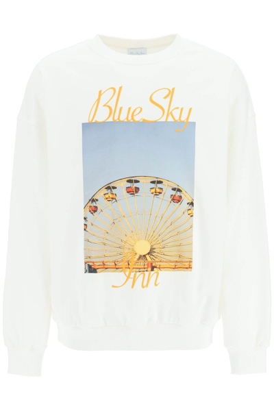 Blue Sky Inn White Printed Cotton Sweatshirt