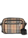 BURBERRY BURBERRY VINTAGE CHECK AND LEATHER CROSSBODY BAG