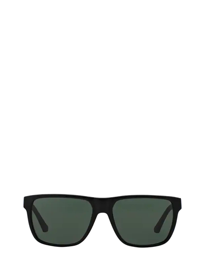 Emporio Armani Rectangular Frame Sunglasses In Black