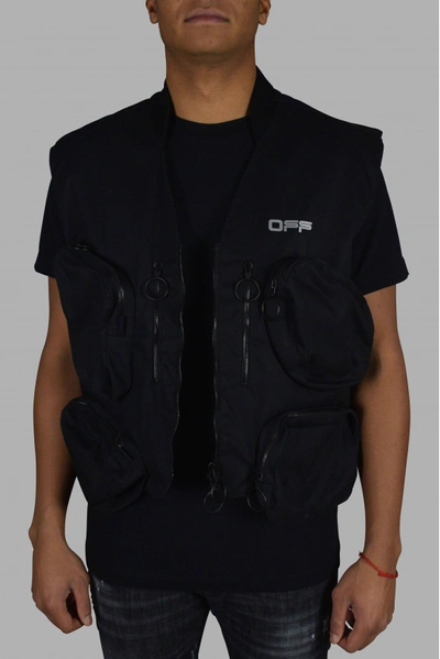 Off-white Sleeveless Vest In Black