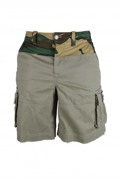 Off-white Luxury Short For Men   Off White Khaki Military Cargo Shorts In Yellow