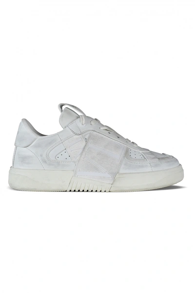 Valentino Garavani Vl7n Sneakers In Leather And Fabric In White