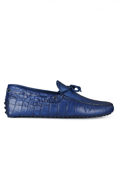 Tod's Leather Loafers In Blue