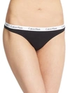 Calvin Klein 2-pack Logo Cotton Thong In Black