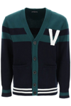 VALENTINO VALENTINO V LOGO PATCH COTTON CARDIGAN