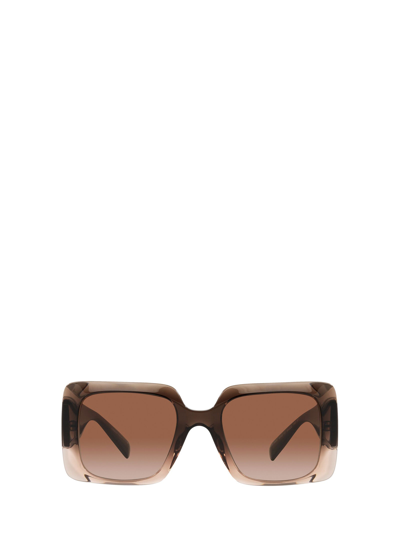 Versace Eyewear Medusa Embellished Sunglasses In Transparent Brown Gradient