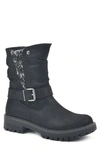 Cliffs By White Mountain Mingle Moto Buckle Boot In Black Fabric