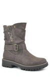Cliffs By White Mountain Mingle Moto Buckle Boot In Dk Stone Fabric