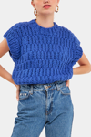 English Factory Chunky Knit Sweater Vest In Blue