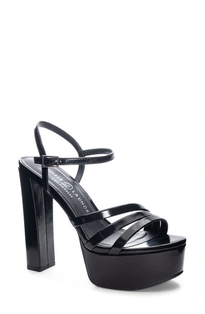 Chinese Laundry Amella Platform Sandal In Black Patent