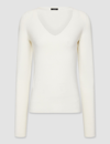 Joseph Silk Stretch V Neck Top In Ivory