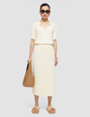 Joseph Textured Rib Skirt In Ivory