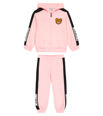 Moschino Kids' Cotton-blend Tracksuit In Sugar Rose