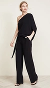 HALSTON HERITAGE Asymmetrical Wide Leg Jumpsuit