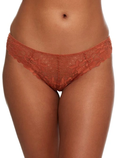 Bare The Essential Lace Thong In Cinnamon