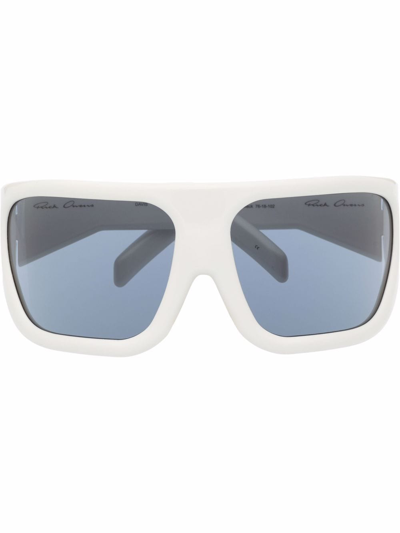 Rick Owens Davis Oversized Sunglasses In White