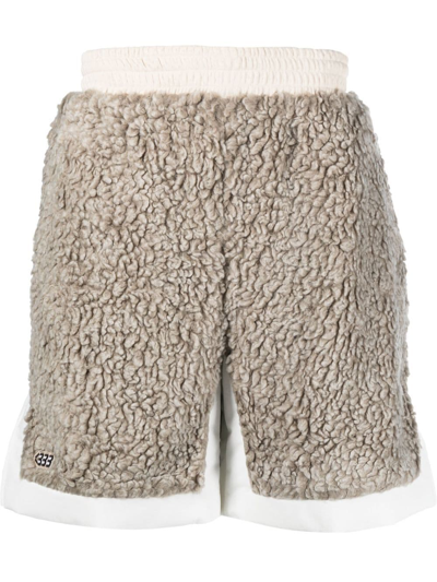 Namesake Faux-shearling Track Shorts In Neutrals