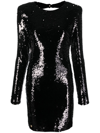 PHILIPP PLEIN LONG-SLEEVED SEQUIN-EMBELLISHED DRESS