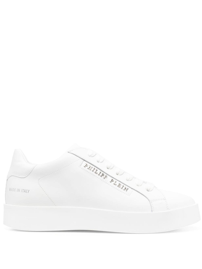 Philipp Plein Low-top Leather Sneakers In White